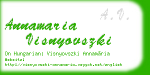 annamaria visnyovszki business card